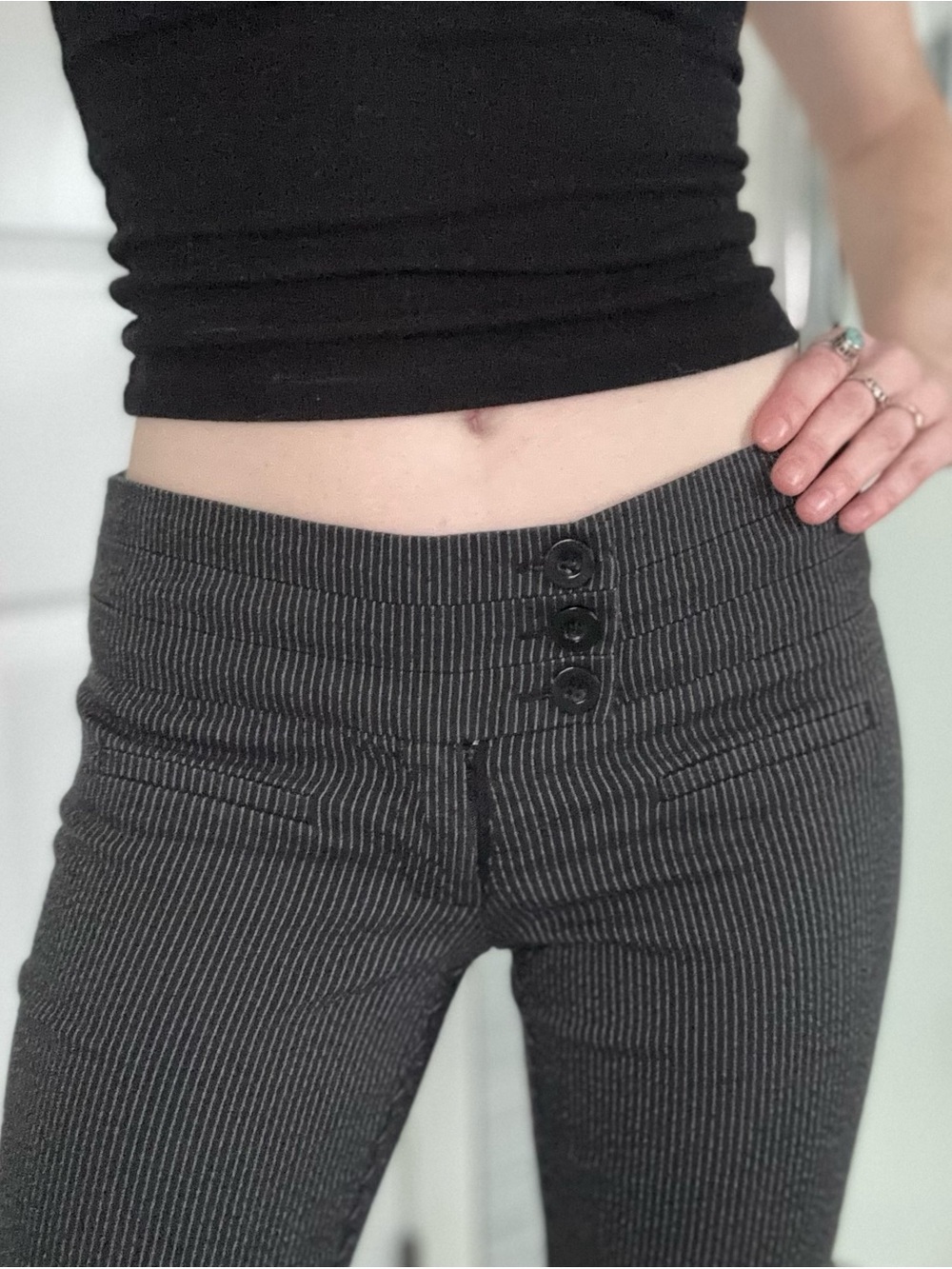 Y2K low rise flared dress pants